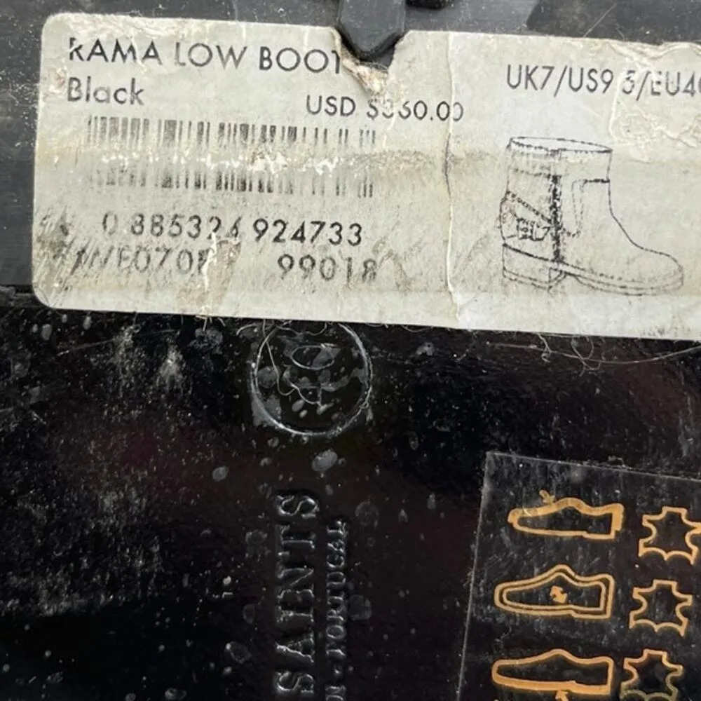 AllSaints Rama Womens Black Leather Zip Up Buckle Round Toe Moto Ankle Boots 9.5 - Image 5