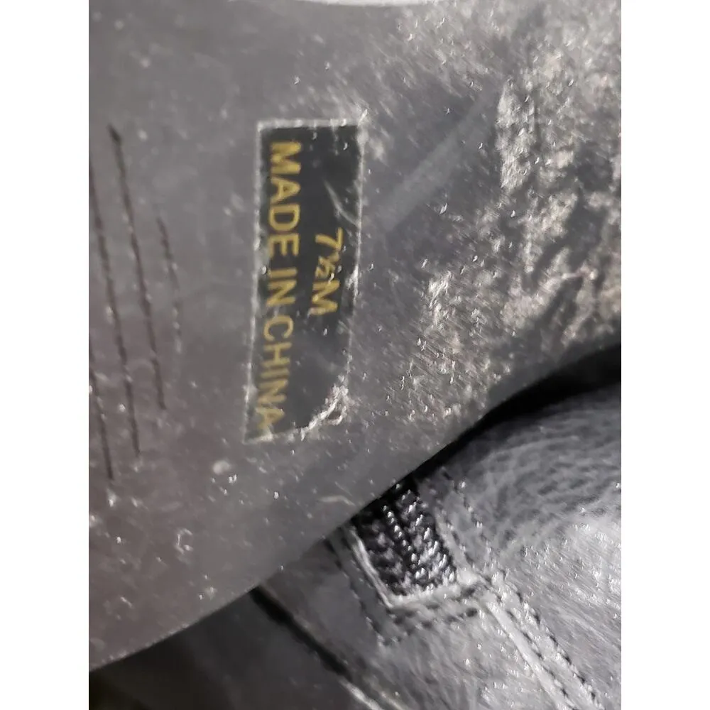 Penny Loves Kenny Ankle Boots Womens Size 7.5M Black Leather Studded Open Toe - Image 12