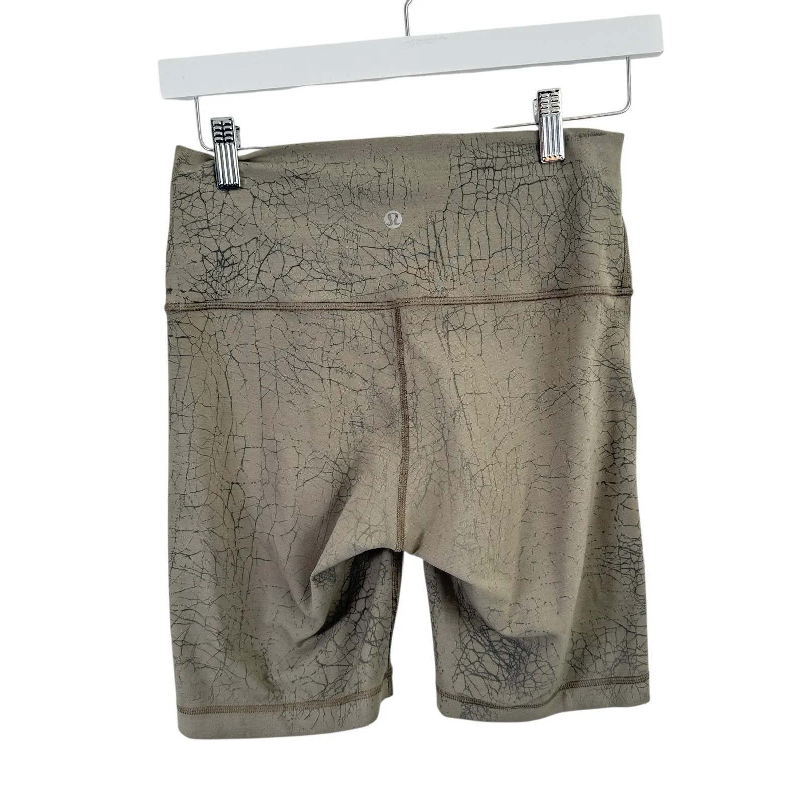 Lululemon Wunder Train HR Biker Short 8" Green Tie Dye Athletic Gym Womens 6 - Image 4