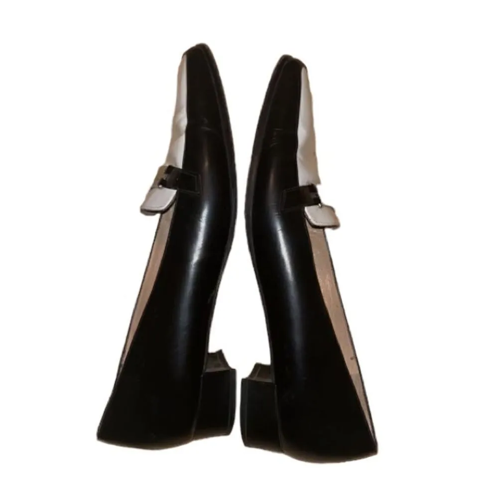 Ralph Lauren Black and White Leather Shoes 8 AA - Image 3