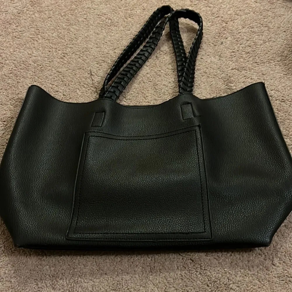 Sandra Roberts braided handles pebble leather bag Black - Image 2