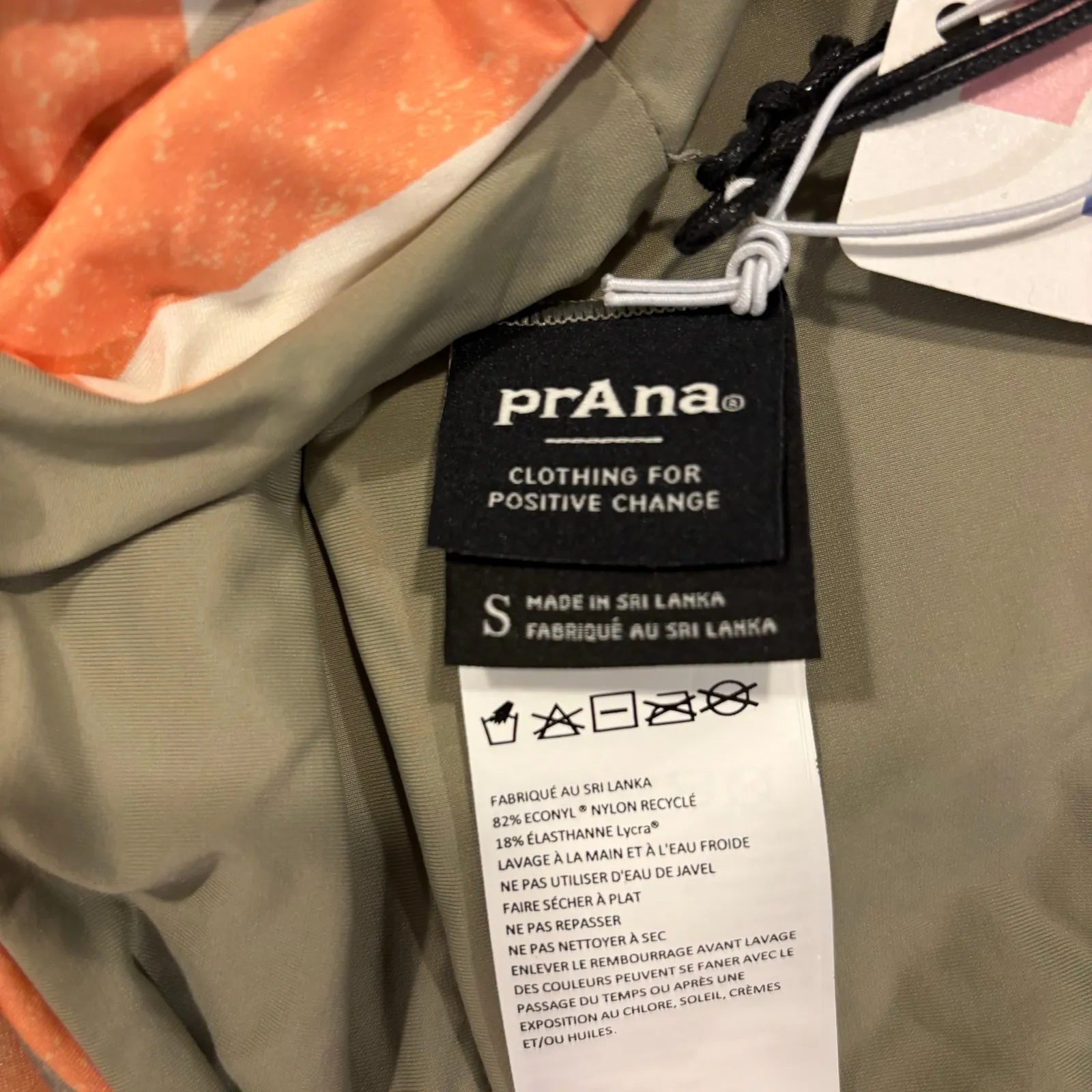 NWT PRANA Willow Falls Reversible Swim Top, Size S, Purple, Orange, Green - Image 8