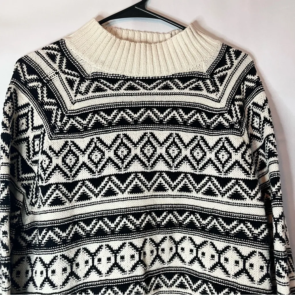 CHAPS  Black and Cream Turtleneck Sweater - Image 3