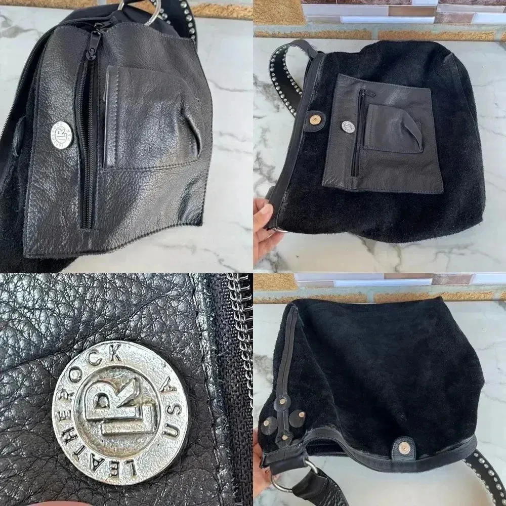 Leather rock usa black leather bag Black - Image 15
