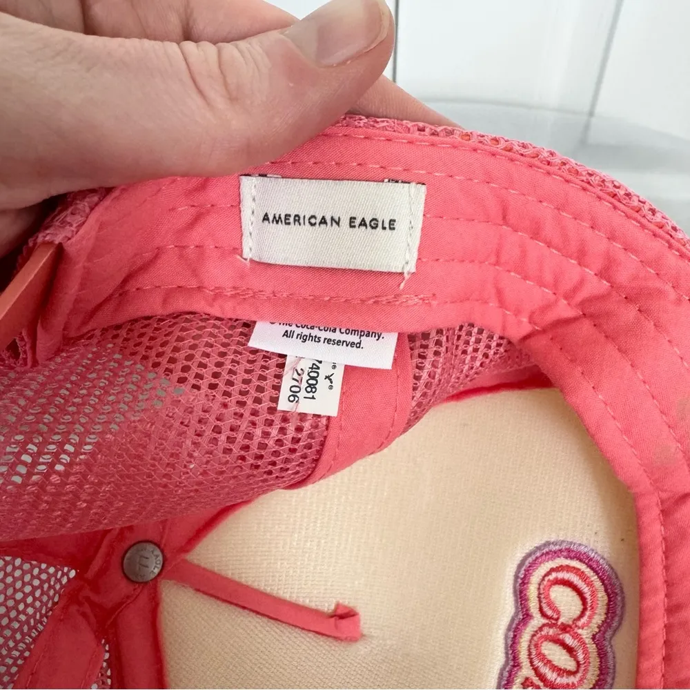 American Eagle “COKE” Patches Pink Mesh Cap - Like New - Image 3