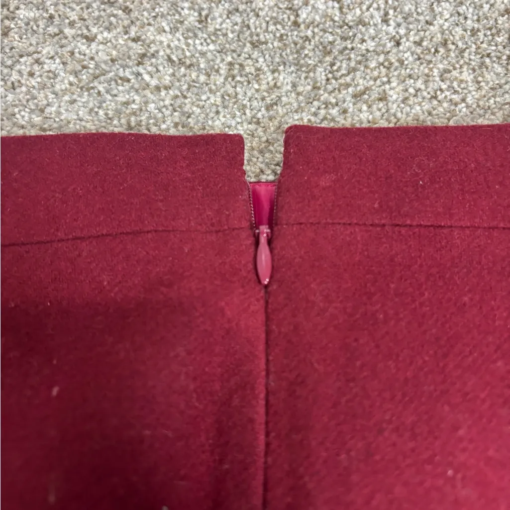 Ann Taylor LOFT Burgundy Maroon Skirt Size 2 Lined Zippers Front - Image 10
