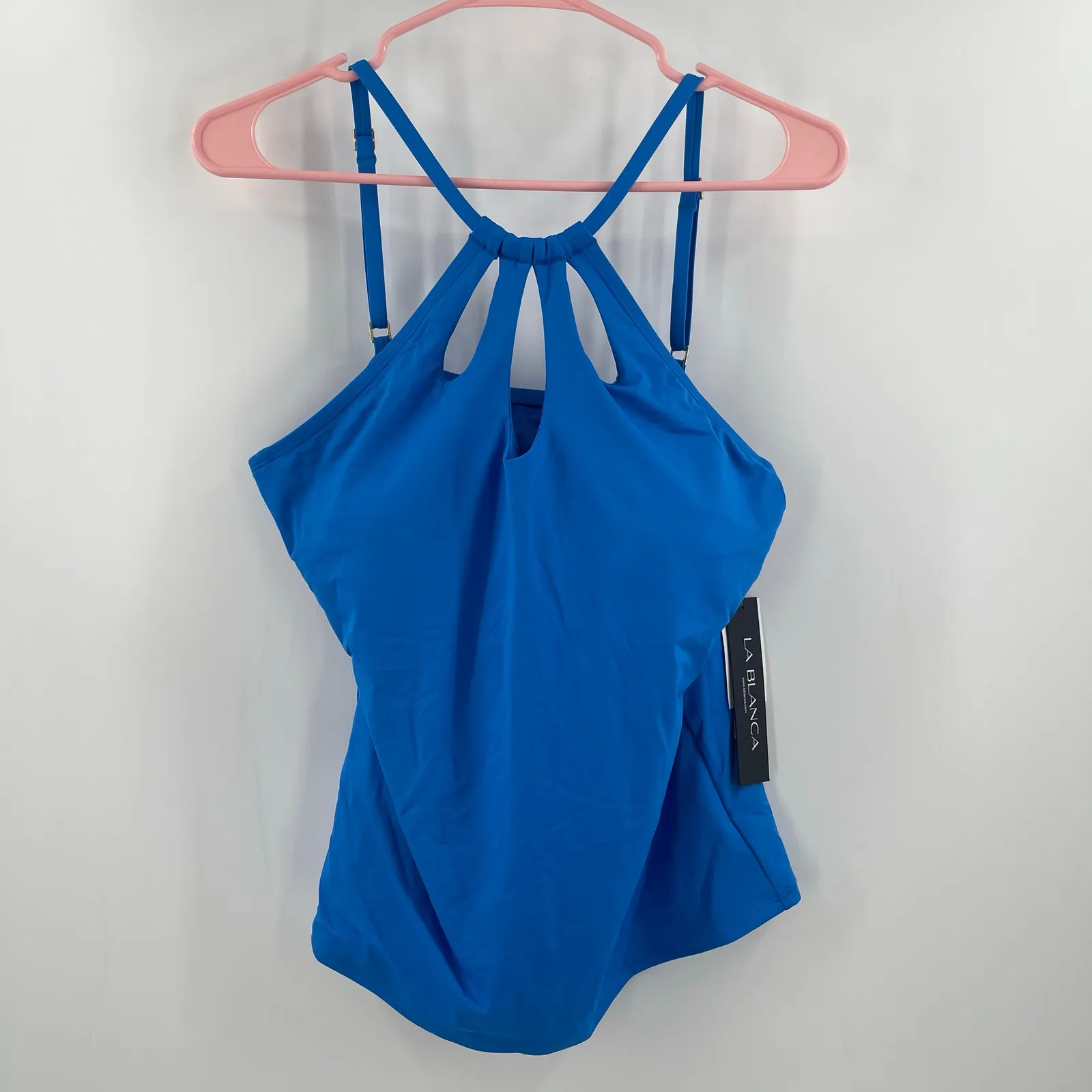 La Blanca Tankini Top Size 14 NWT Island Goddess Keyhole NWT Curvy Capri Blue - Image 14