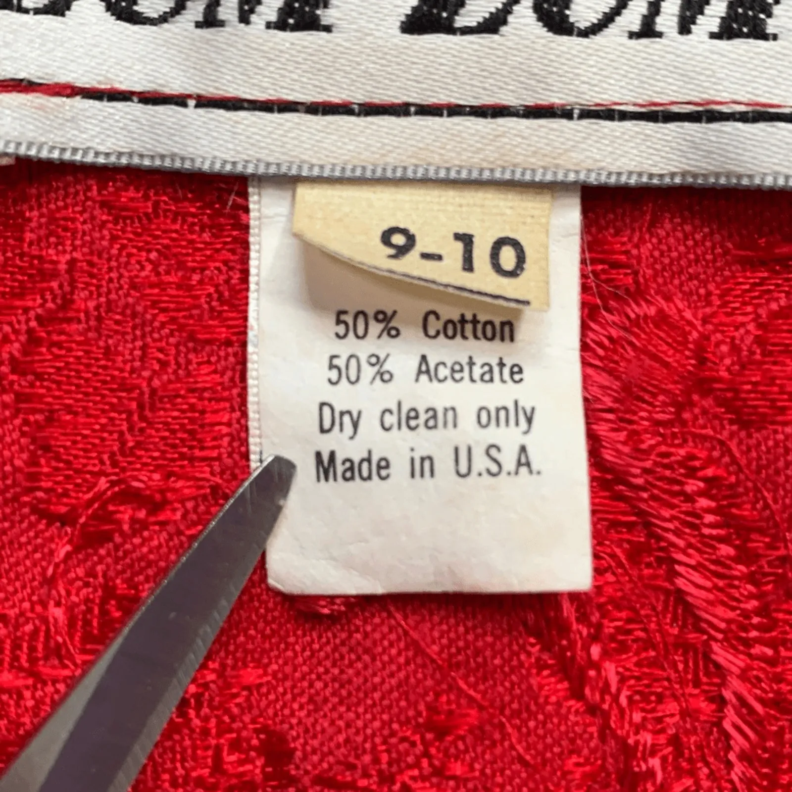 Vintage 80s Zum Zum Red Lace Floral Metallic Sequin Strapless Cocktail Dress Size XS - Image 9