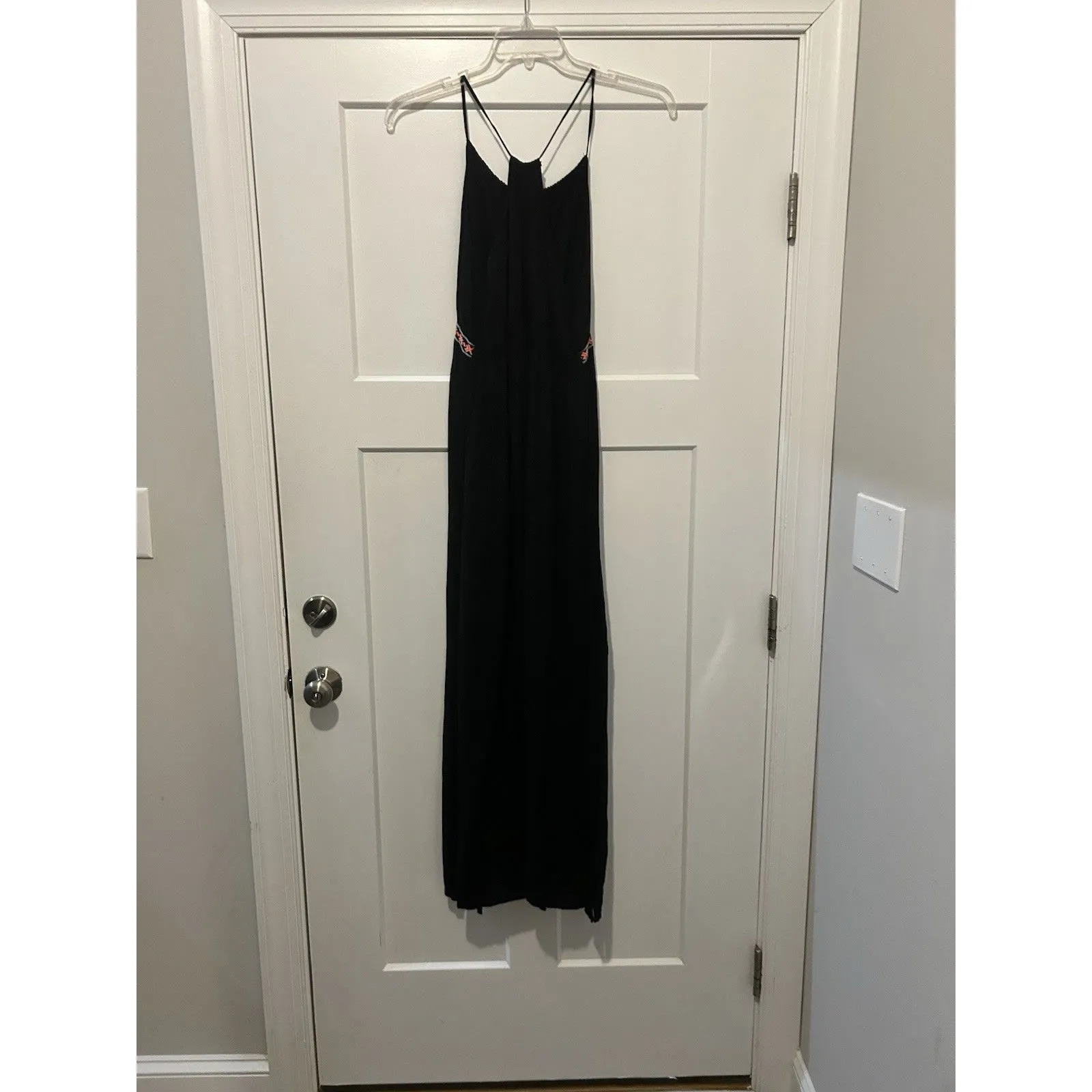Umgee Black Halter Maxi Dress Women's Size Medium Sleeveless Boho Resort Vacay - Image 7