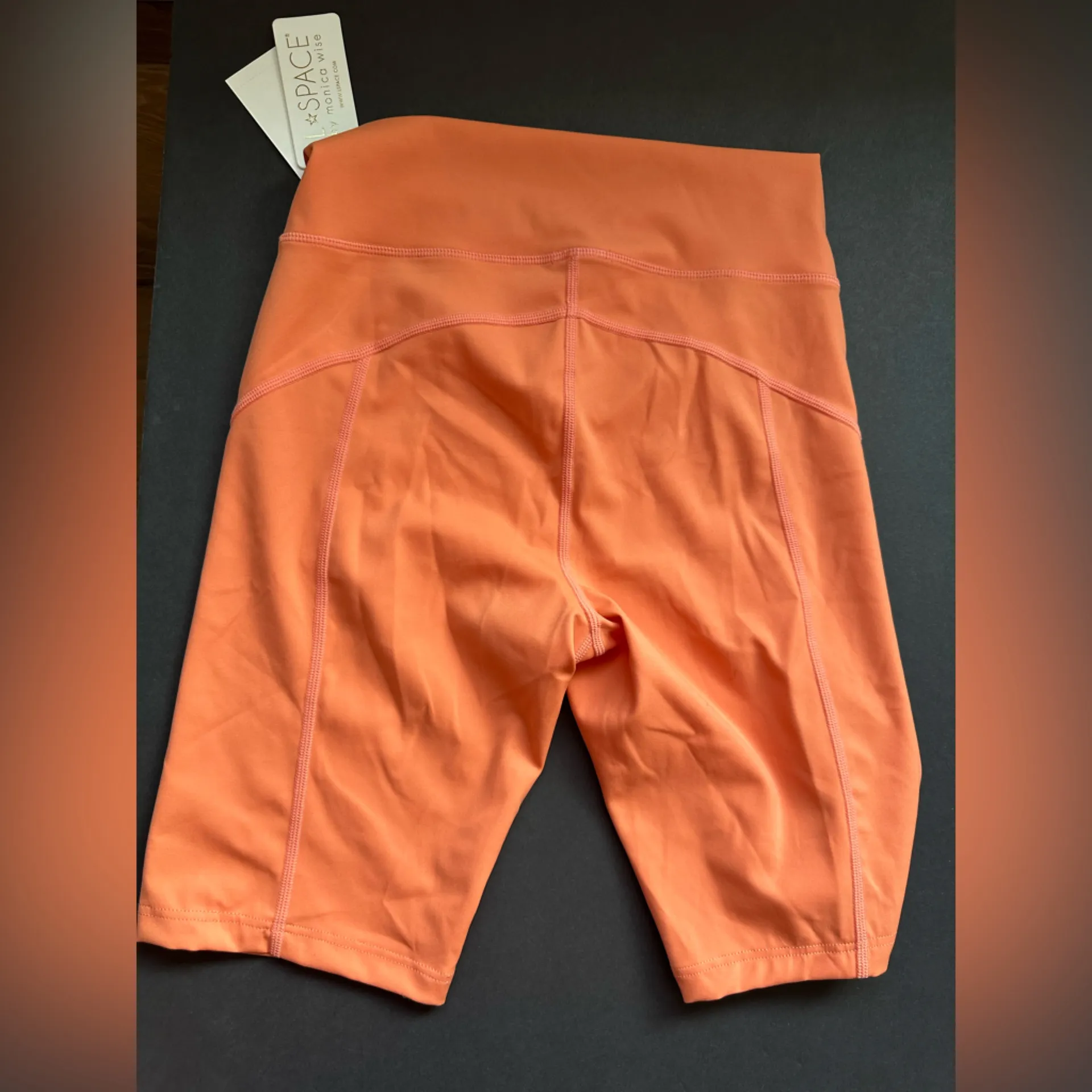 L Space Orange Biker Shorts NWT - Image 3