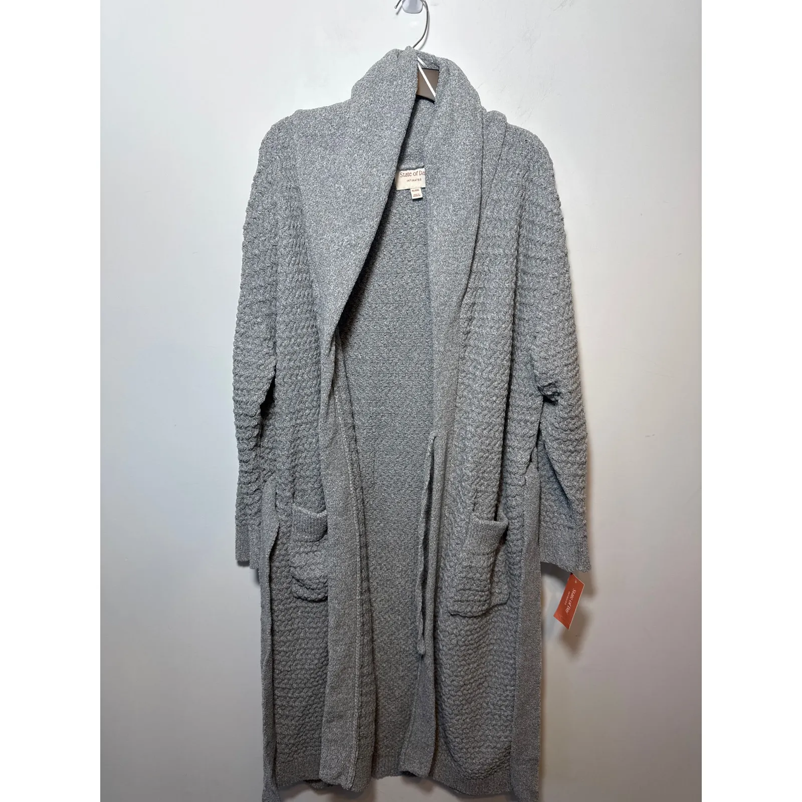 Brand New State of Day Women's Size XL/XXL Chiseled Stone Gray Robe Belted - Image 6