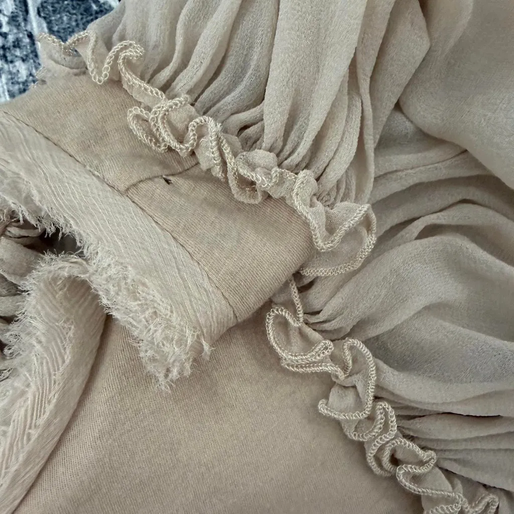 Marni Cream Ruffle Sleeve Blouse - Image 5