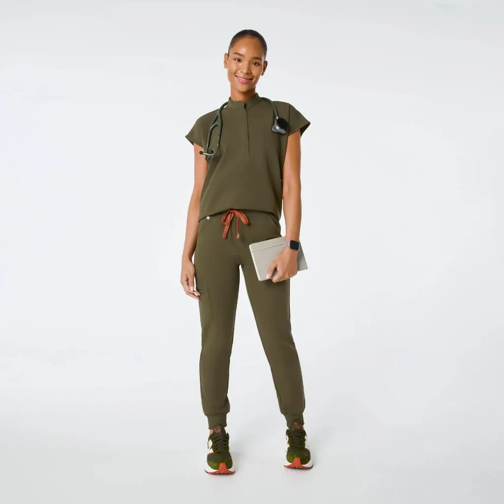 Figs Rafaela Oversized Scrub Top in Spruce, Size X-Large - Image 2