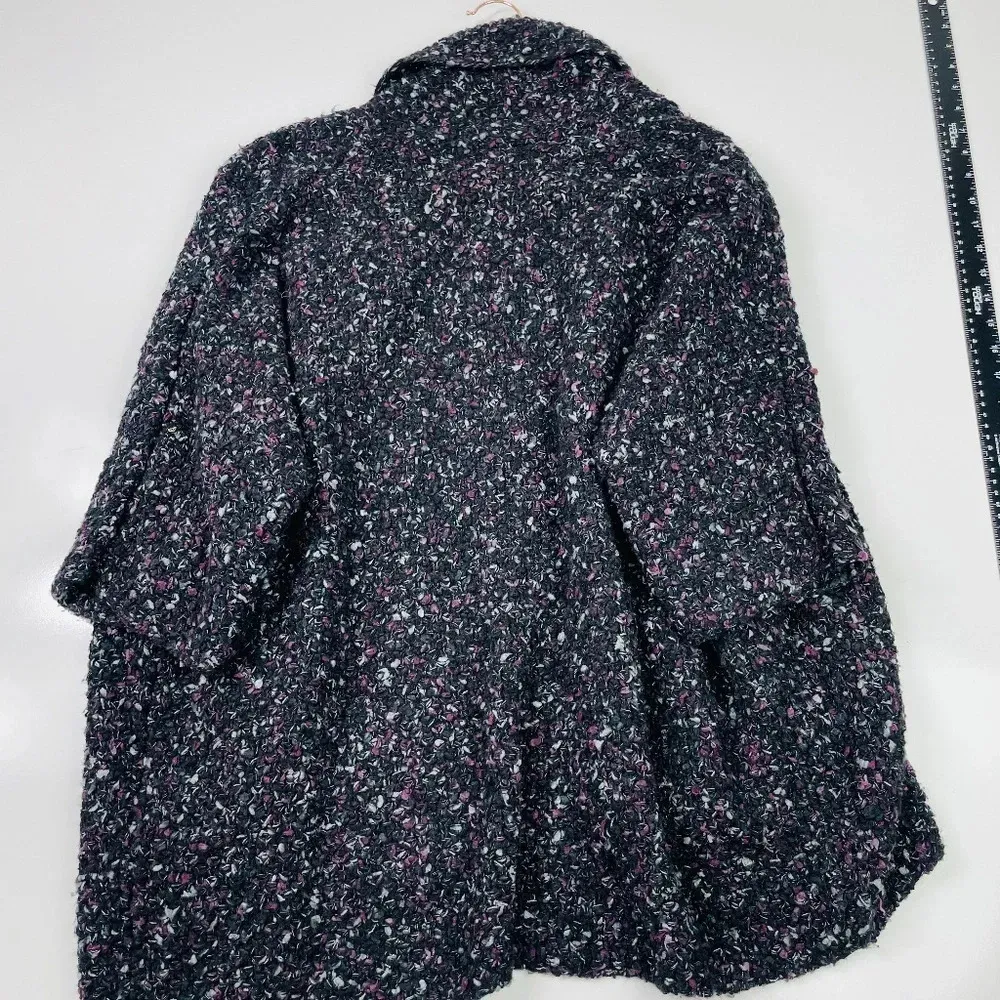 Forever 21‎ Black Purple Speckled Open Cardigan Size Medium - Image 7