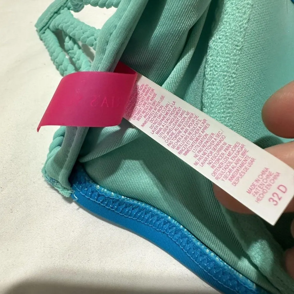 Victoria’s Secret Blue Strapless Padded Bikini Top Swimwear Top 32D - Image 8