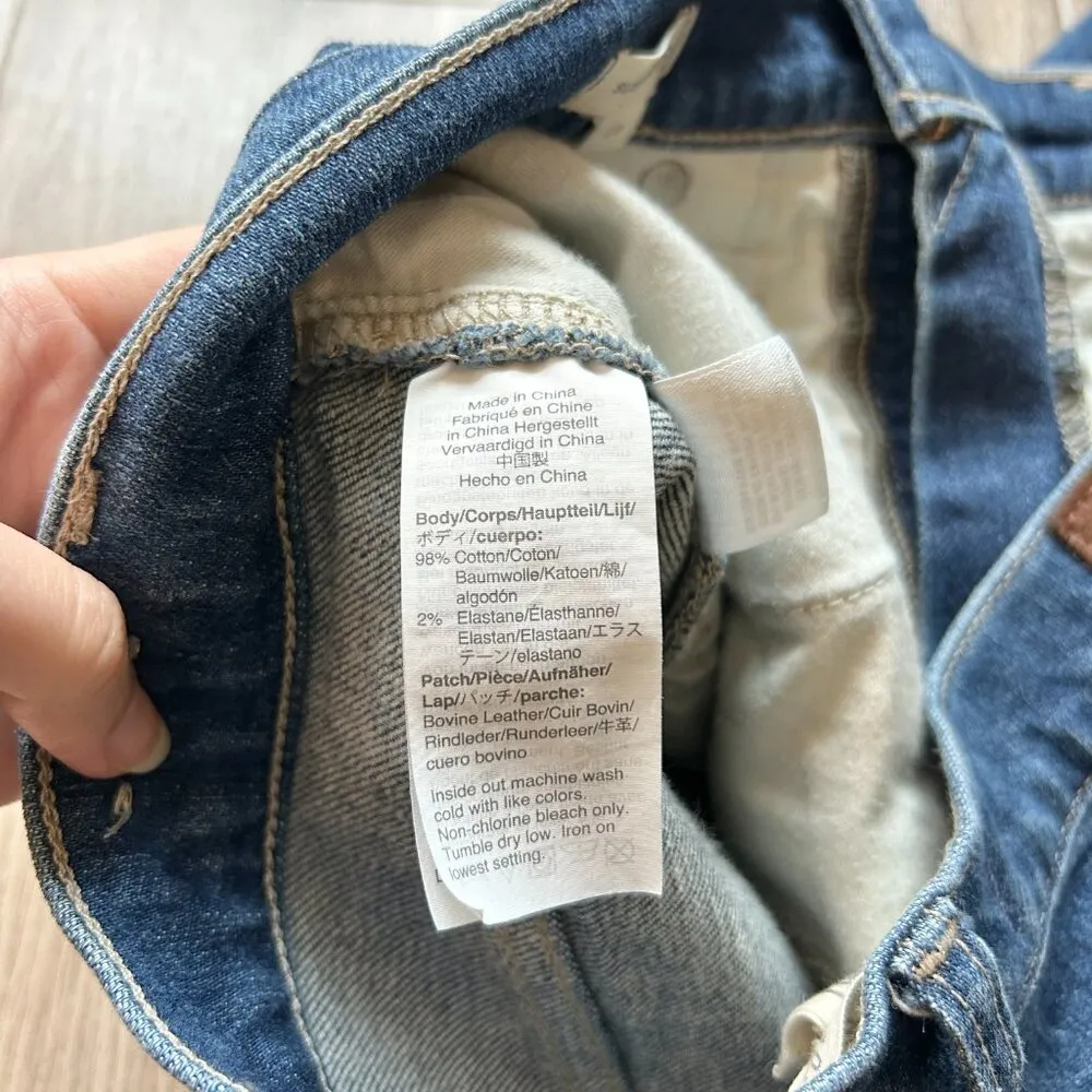 Madewell Dark Wash Slim Demi Bootcut Jeans with Raw Hem Size 29 - Image 5