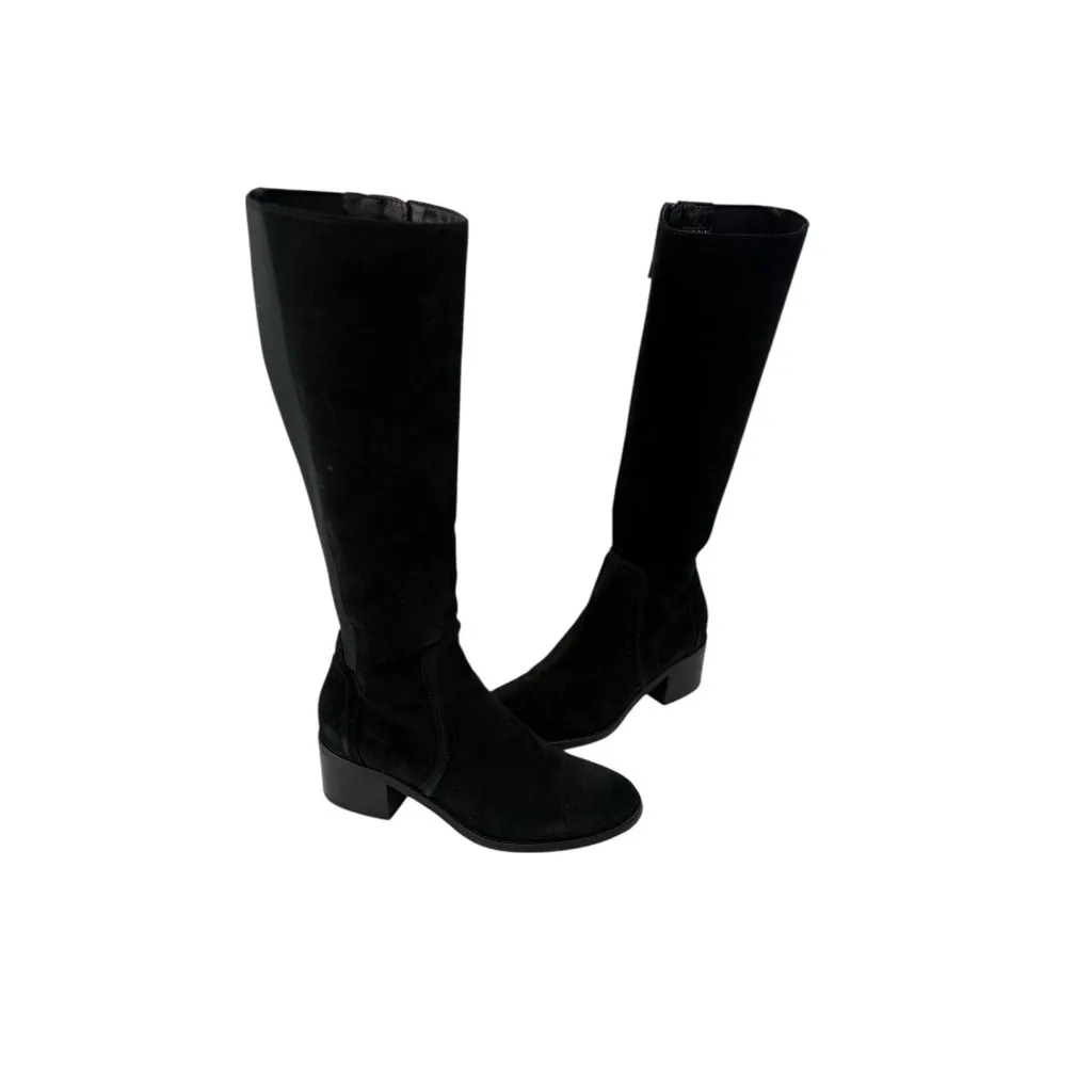 *Aquatalia Jordan Black Suede Boot Womens Size 5 Quiet Luxury Old Money Italy - Image 12