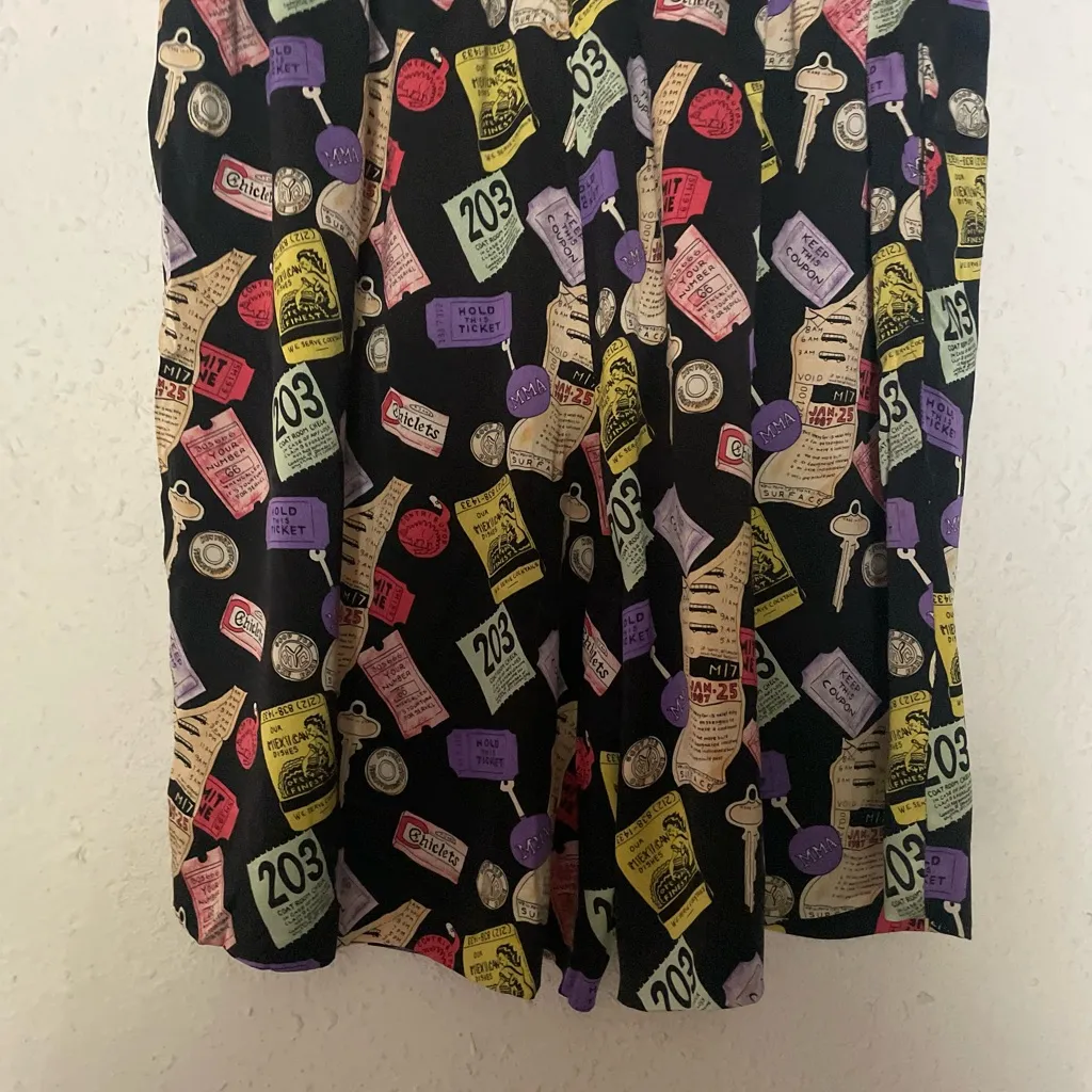 Nicole Miller Multicolor Ticket Print Skirt - Image 3