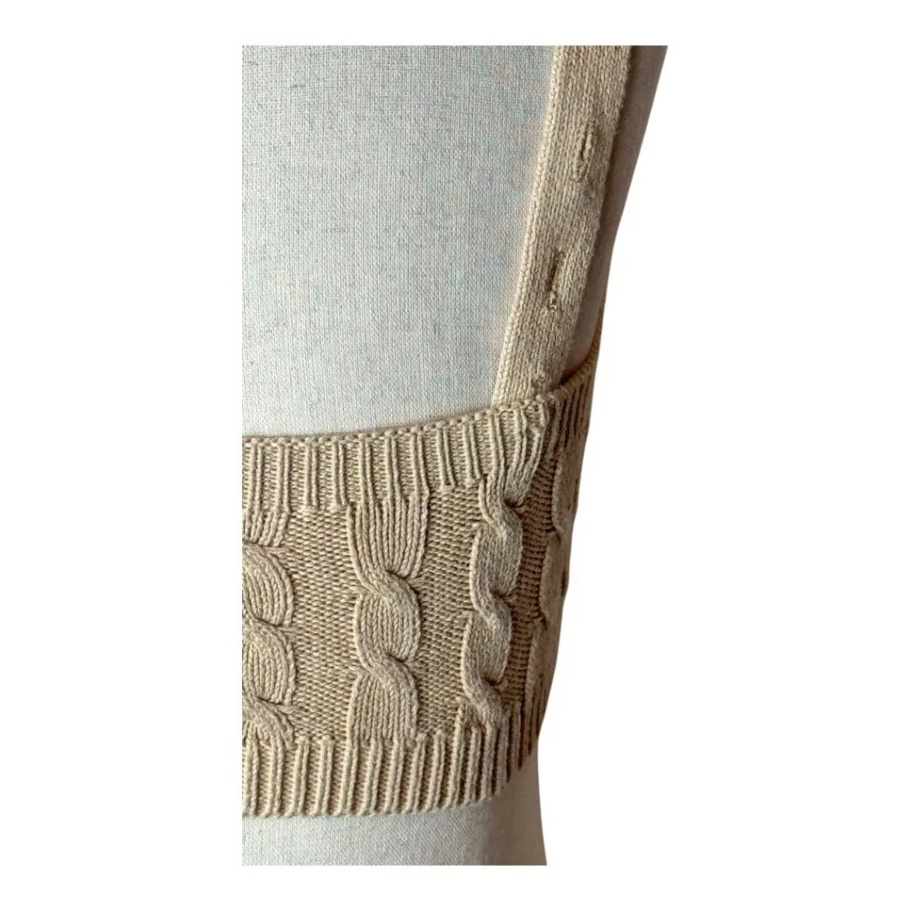 Revolve 525 Tank Top Women XS‎ Beige Tan Oat Cable Knit Tiny Tank Cropped Sexy - Image 7
