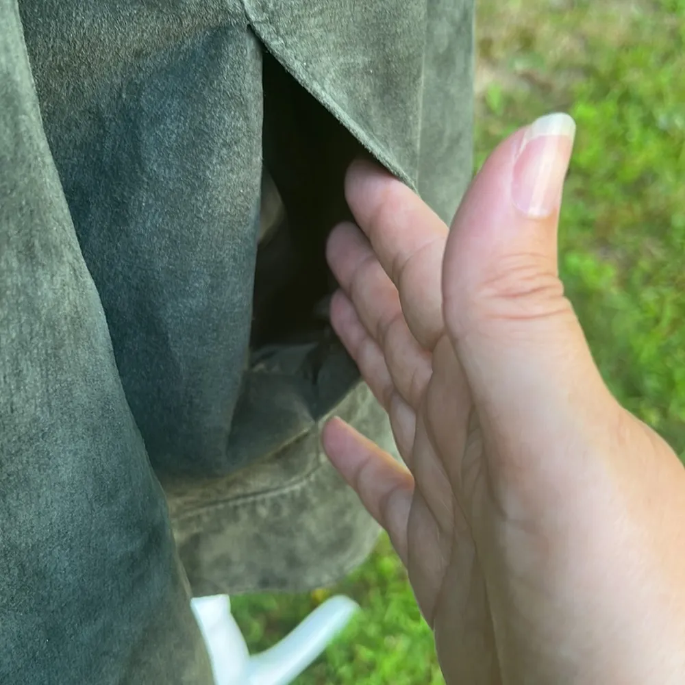 Josephine Chaus Green Suede Leather Jacket Size S - Image 6