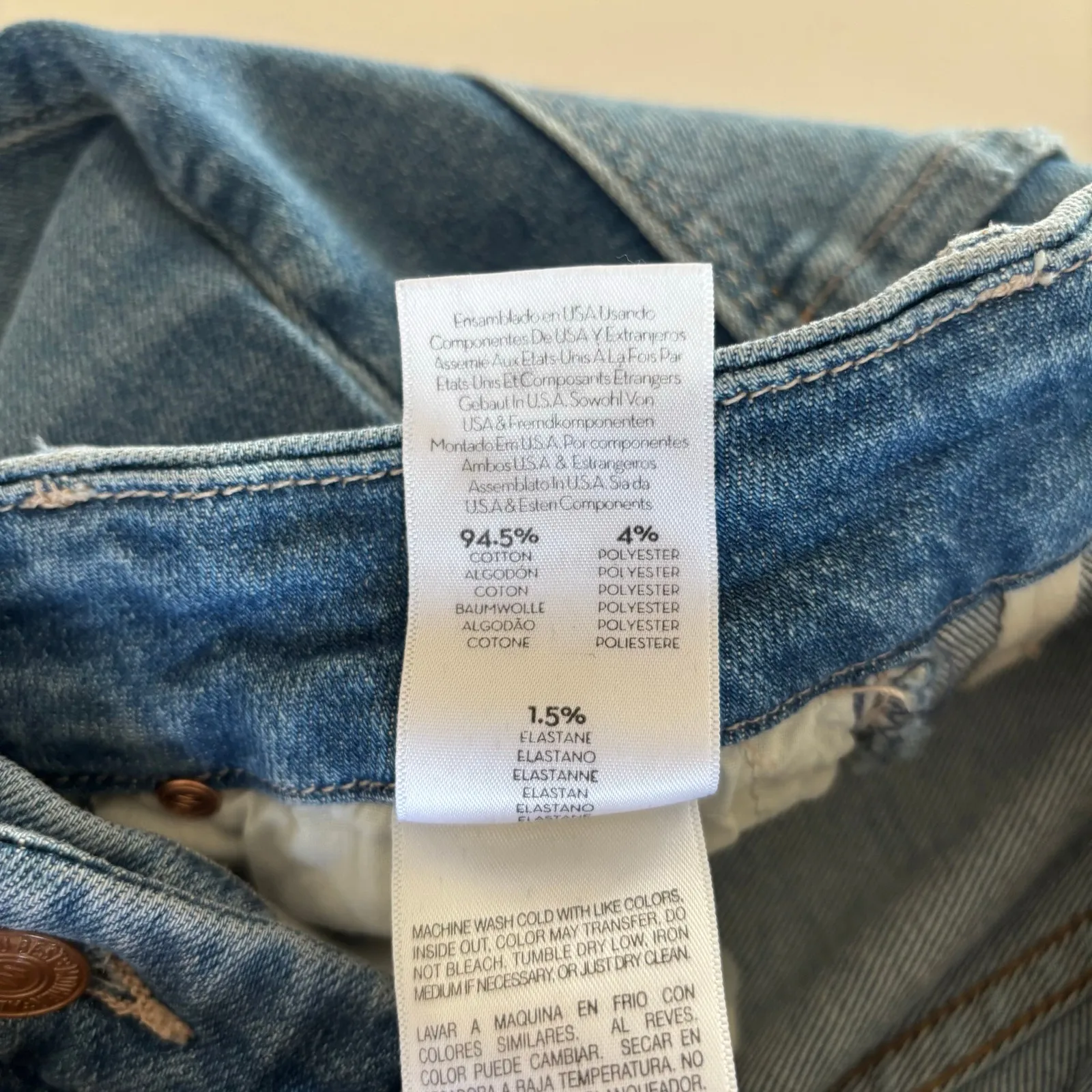 MOTHER High Waisted Looker Ankle Fray Skinny Jeans with Painted Leopard Size 27 Blue - Image 7