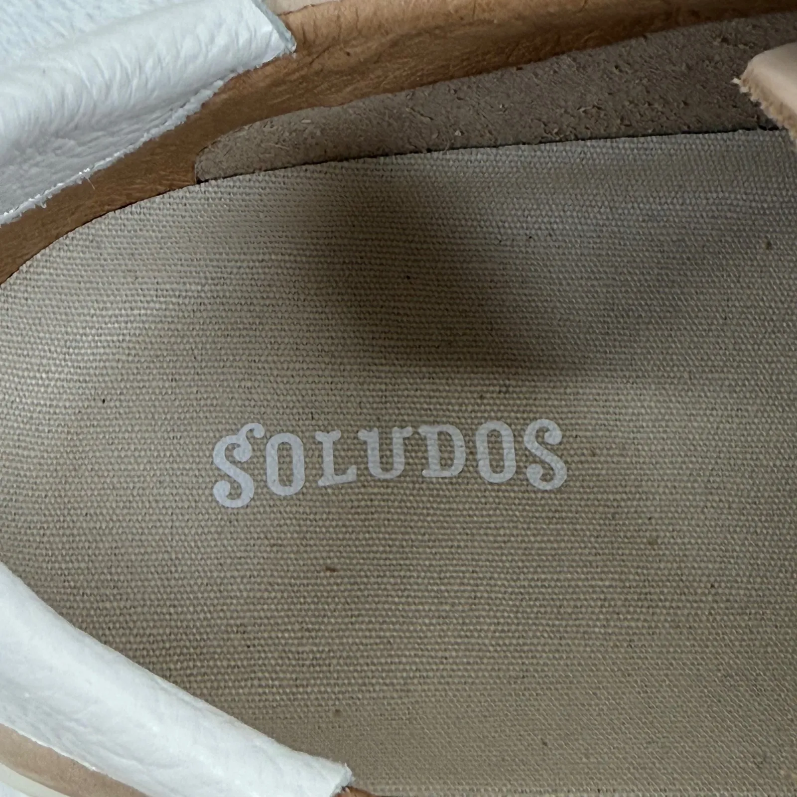 Soludos Women's Ibiza Sneakers Leather Tan White Accent Lace Up Casual Shoes 9.5 - Image 9