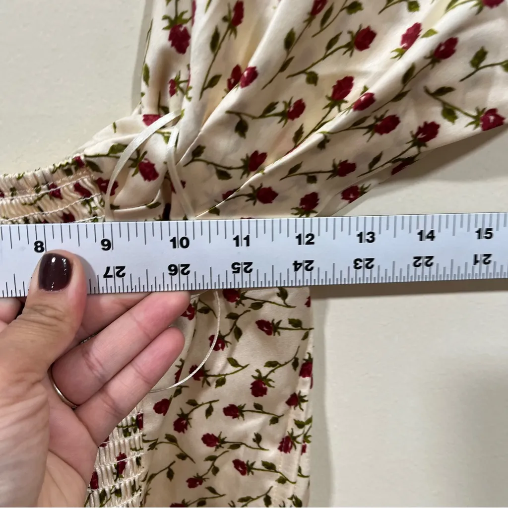 NWT  reformation lux 100% silk top in Madison size o floral - Image 9