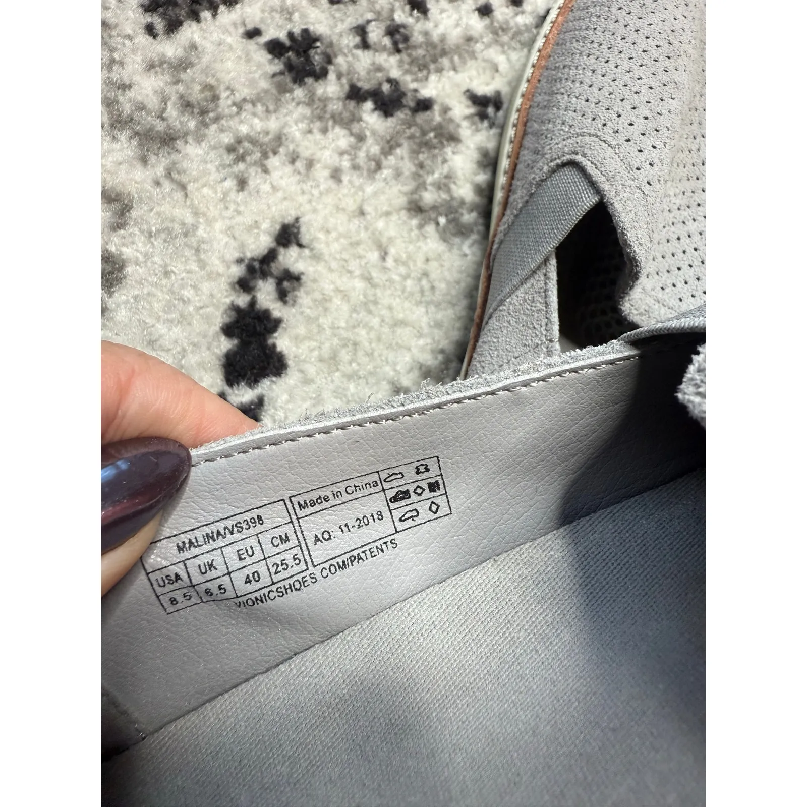 Vionic Malina Perforated Suede Slip-On Shoes Gray Comfort Sneakers Women’s 8.5 - Image 7