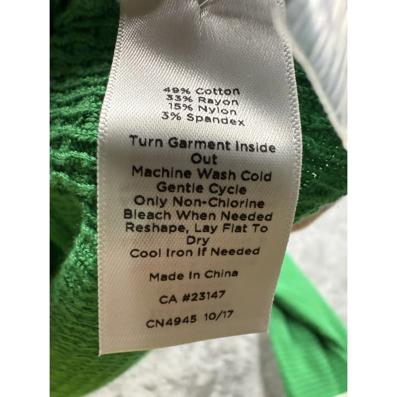 Talbots Cardigan Sweater Womens 1X Green Pink Stripe Trim Pearl Button Pockets - Image 6