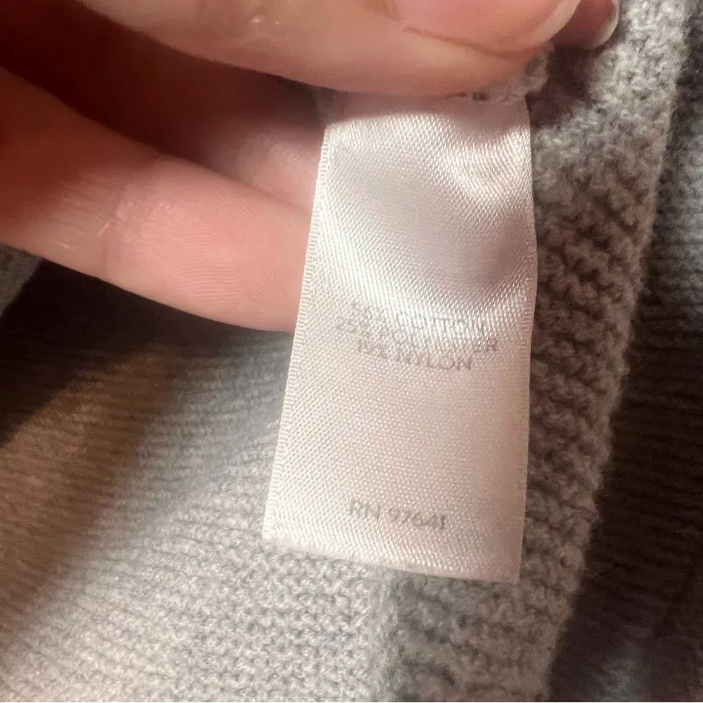 J. Jill Tunic Sweater Crewneck Gray Green Striped Ombré Cotton Size Medium - Image 9