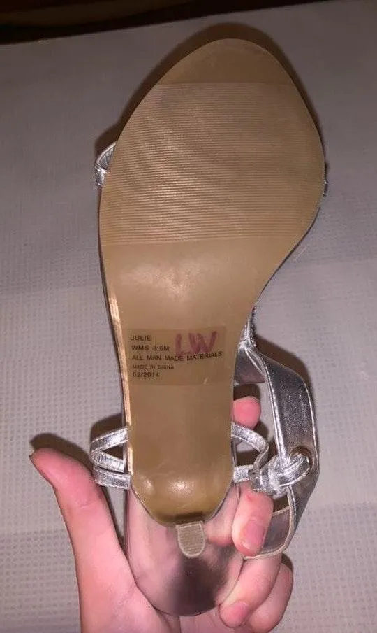 Silver Heels With Faux Crystals - Image 3