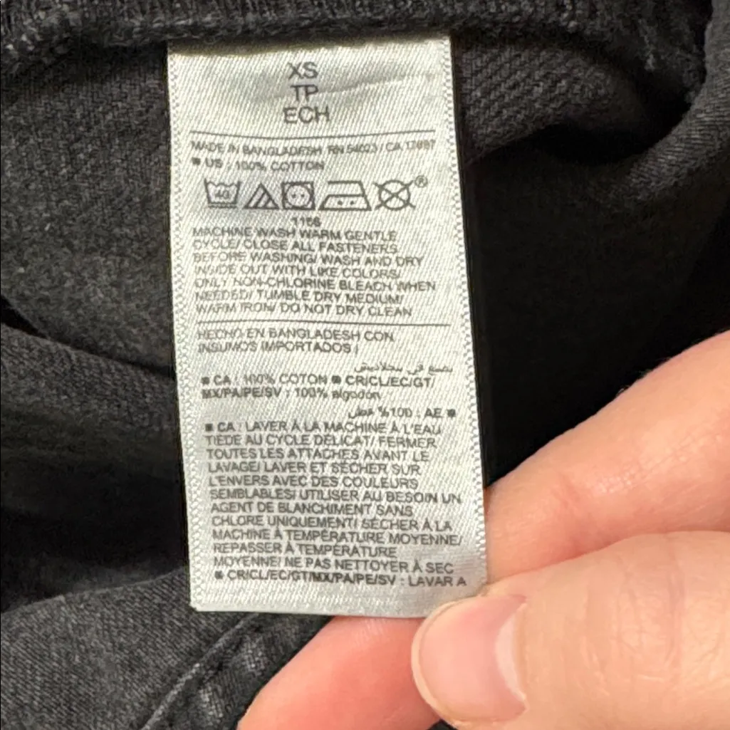 Old Navy  Charcoal/Black Jean shortalls size XS - Image 9