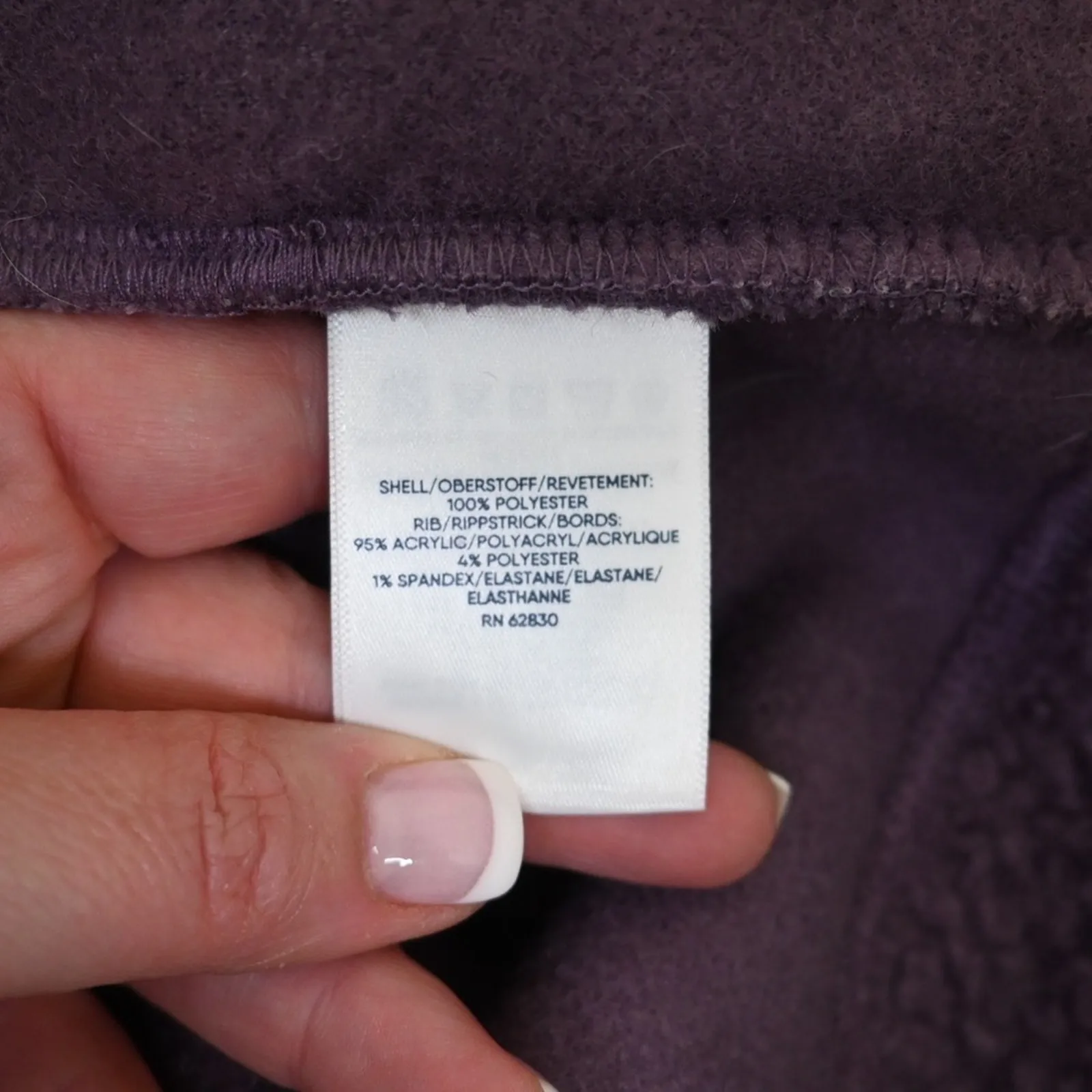 Lands' End Women's M Purple Quarter Zip Mock Neck Sherpa Pullover - Image 9