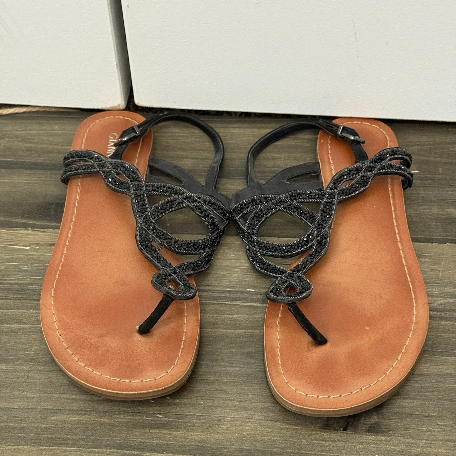 Womens Gianni Bini Black Sequence Sandals Size 7.5‎ - Image 2