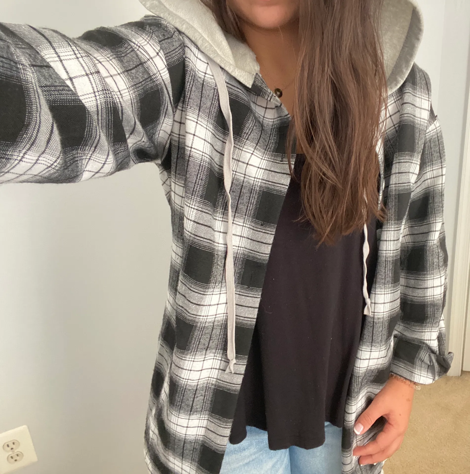 SheIn flannel hoodie - Image 4