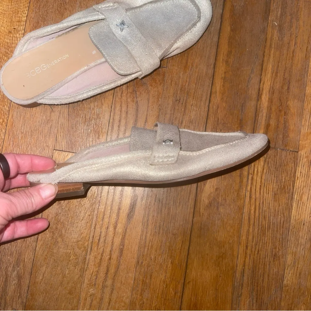 BCBGeneration‎ Gold Glitter Slide On Loafers Women's 7b - Image 3