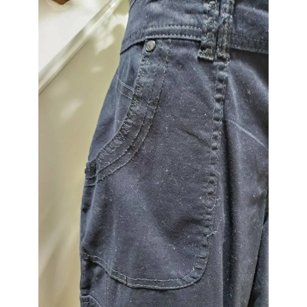 Gloria Vanderbilt Women's Blue Cotton High Rise Wide Legs Pull On Casual Pant 6 - Image 4