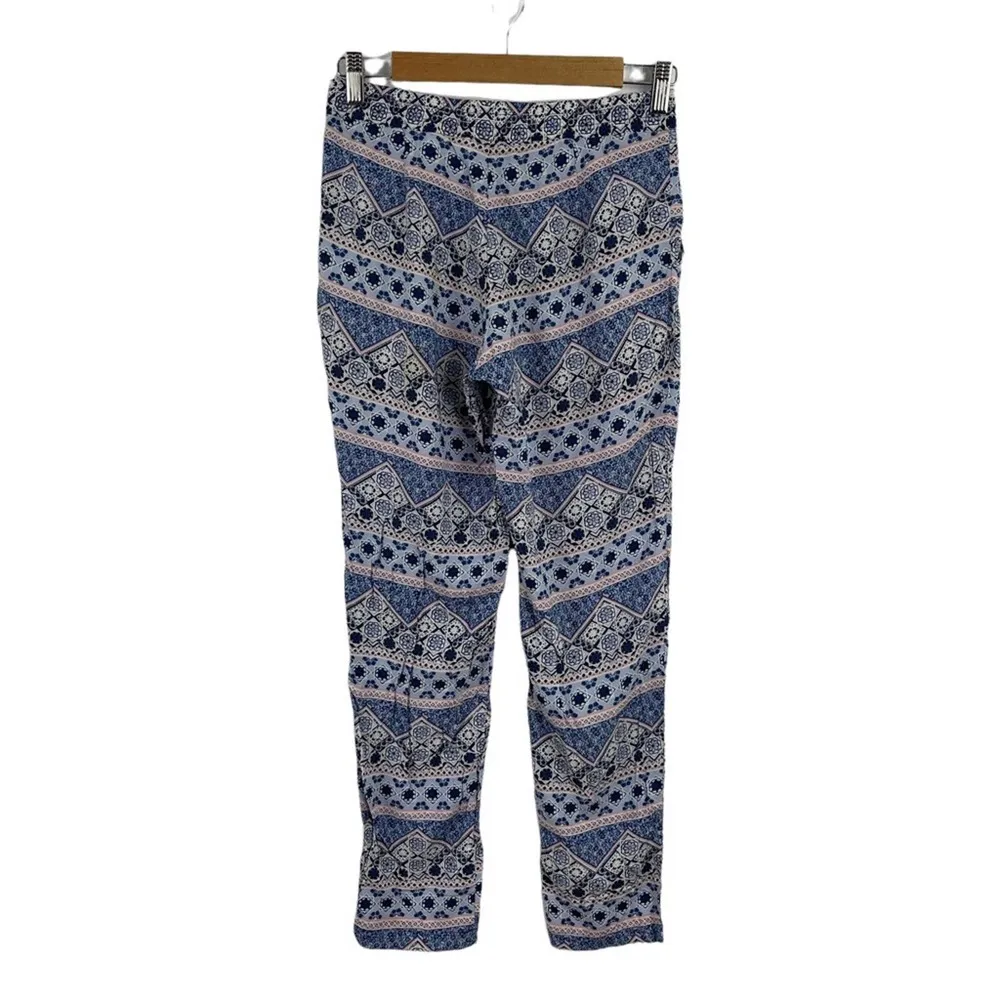 Divided Womens Size 4 Tribal Print Straight Leg High Waist Pants Blue - Image 7