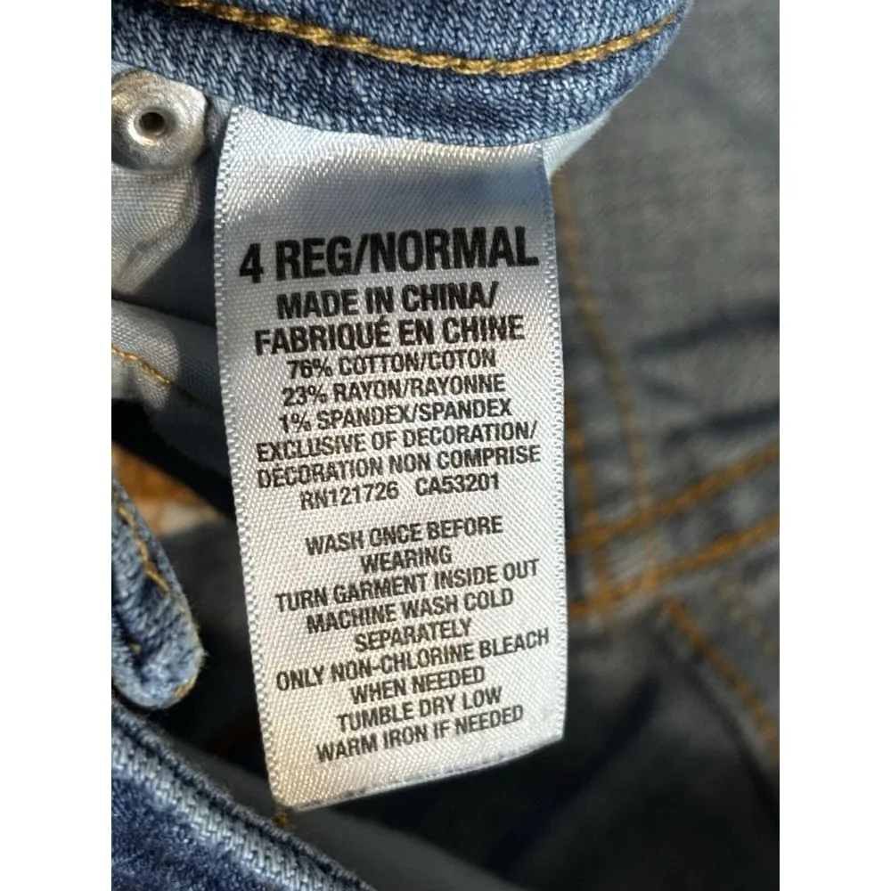 Aeropostale‎ Skinny Med Wash Jeans Mid Rise Size 4R Logo Distressed Zip - Image 5