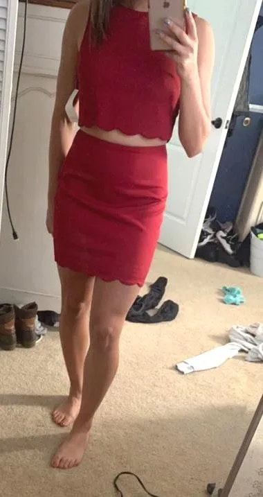 Tobi -Red Top & Skirt Set - Image 4