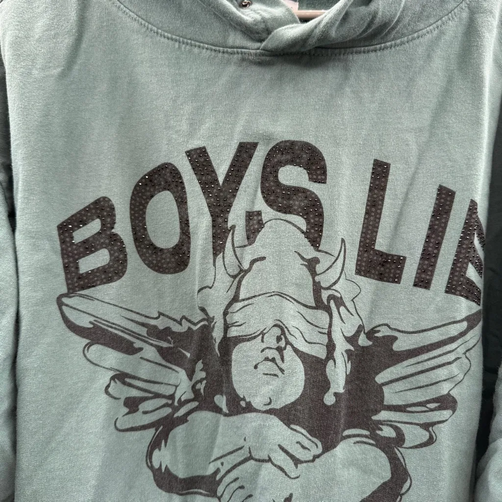 Boys Lie Read Me V3 OSO Oversized Hoodie Size‎ One Size Teal Graphic Streetwear - Image 8