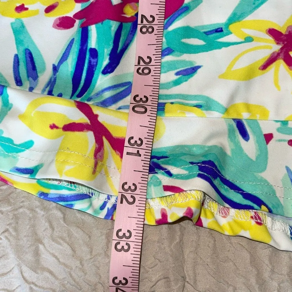 Aryeh Womens Tropical Ruffle‎ Trim Tie Belt Stretch Romper Multicolor Medium - Image 10