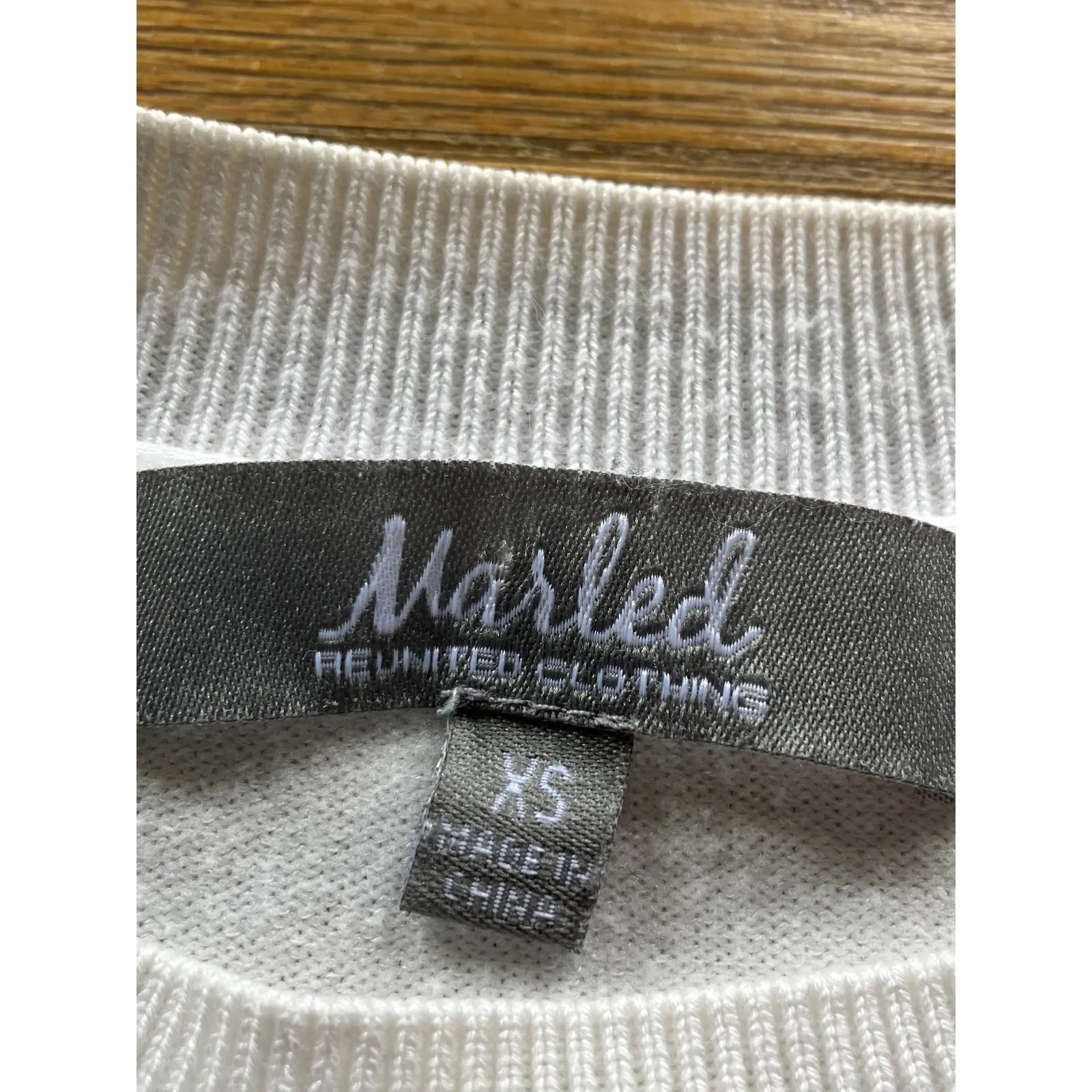 Marled Crewneck Long Sleeve Striped Love Sweater Black White Red Twee Preppy XS Multiple - Image 4