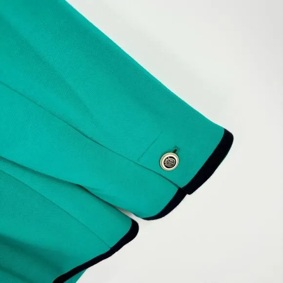 Talbots  Aberdeen Blazer Size 12 Petite Teal Navy‎ Nautical School Boy - Image 11