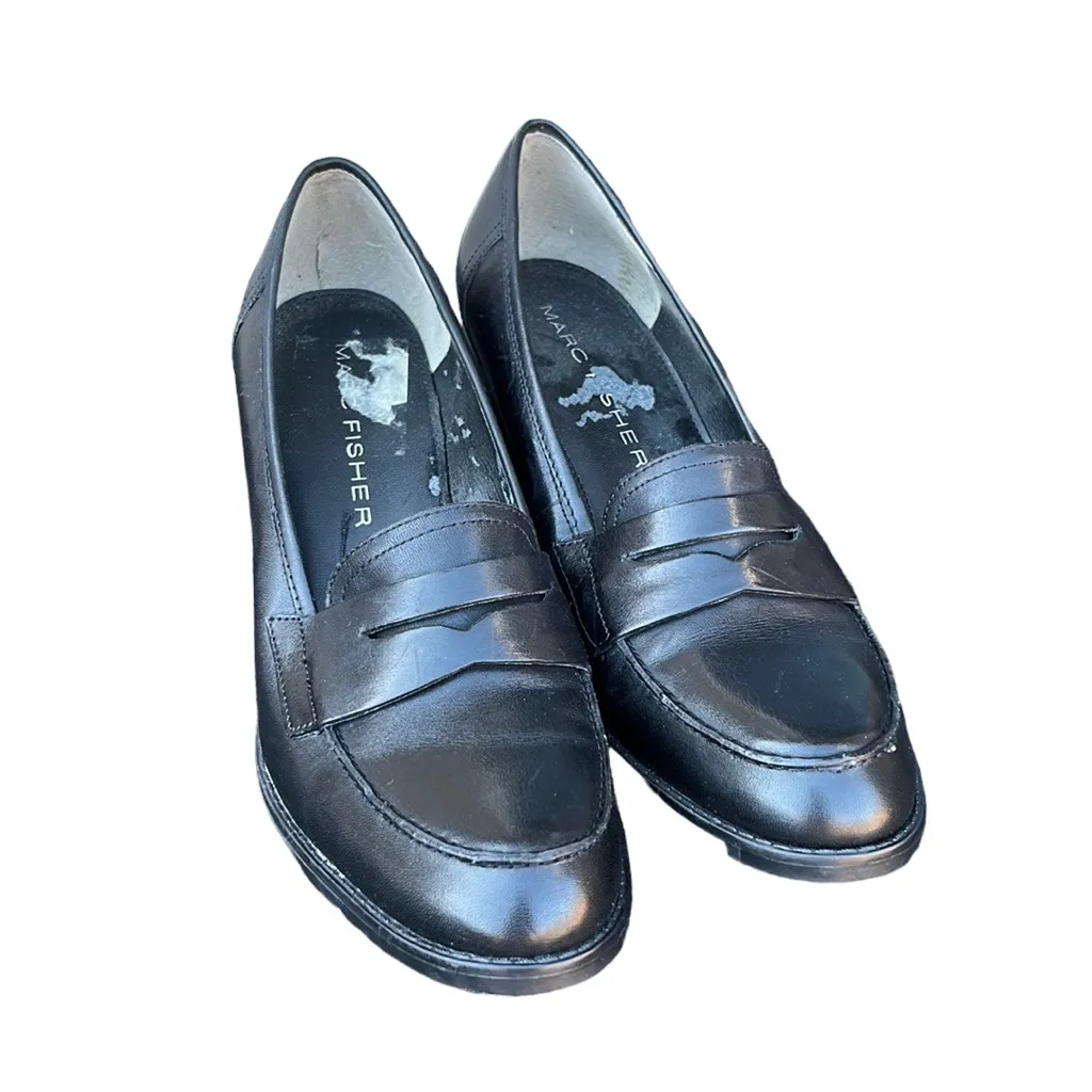 Marc Fisher leather heeled loafers - Image 2