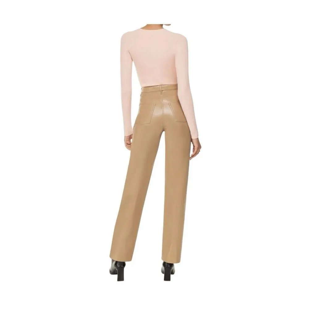 Wilfred Aritzia The Melina Faux Leather Pant Tan Brown Size S - Image 3