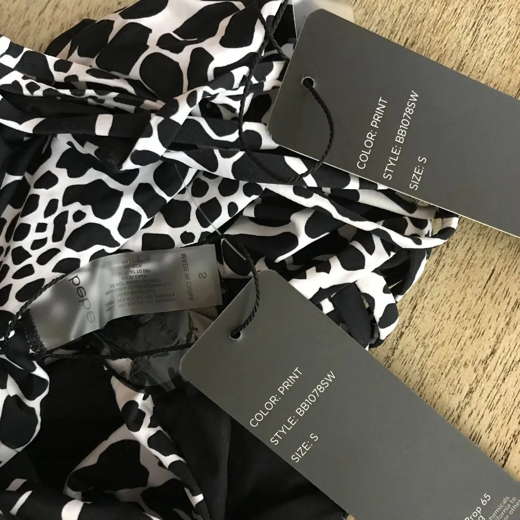 bebe Reversible Black & White Bikini NWT SMALL - Image 6