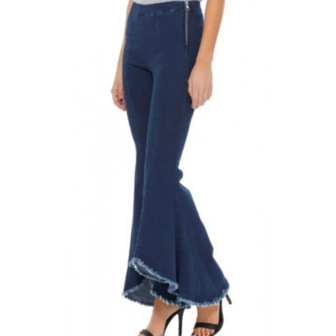 Judy Blue Plus Super Flare Fit High Waist‎ Dark Blue Jeans Stretchy Size 14W - Image 4