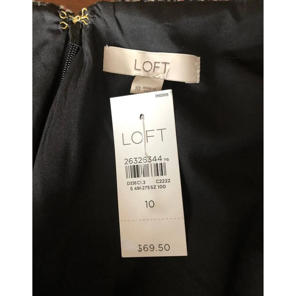 NWT Loft Woven tweed fringed skirt with a faux wrap size 10 - Image 9