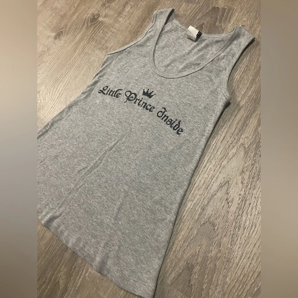 Julie’s Closet “Little Prince Inside” Maternity Tank Top Glitter Graphic | Small - Image 6